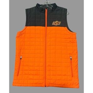 Colosseum Oklahoma State Vest Men’s Large Black Orange OSU Full Zip Jacket
